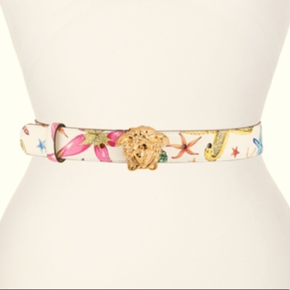 Versace La Medusa Tresor de la Mer Printed Belt